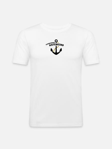 Eckernförder Hafenkind - Männer Slim Fit T-Shirt - Weiß