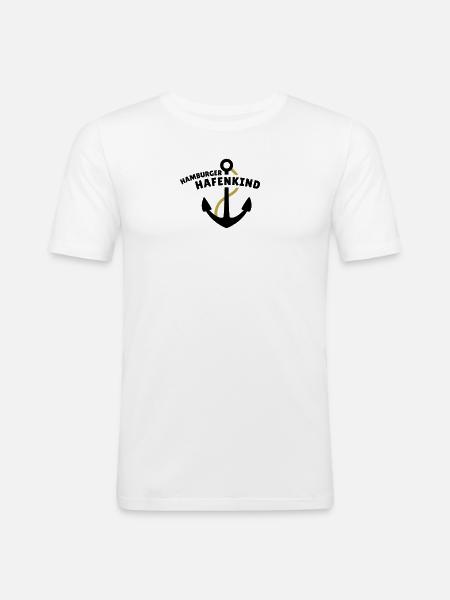 Hamburger Hafenkind - Männer Slim Fit T-Shirt - Weiß