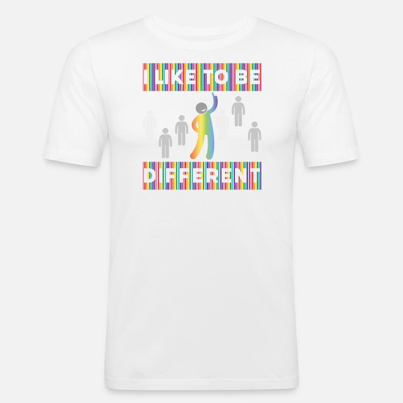 Be Different - Männer Slim Fit T-Shirt - Weiß