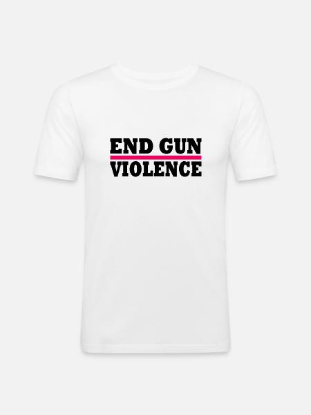 End gun violence - Men's Slim Fit T-Shirt - white