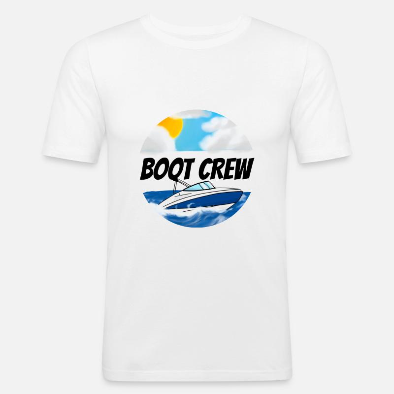 Boot crew Motorboot - Männer Slim Fit T-Shirt - Weiß