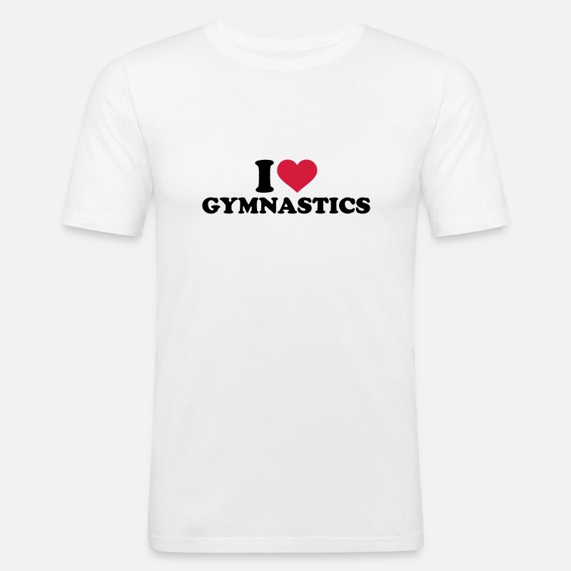 Turnen - Männer Slim Fit T-Shirt - Weiß