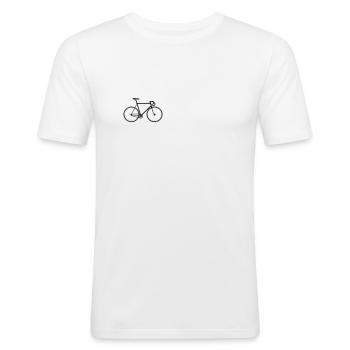 schwarzes Fixie - Männer Slim Fit T-Shirt - Weiß - Vorne - Nik (191cm)