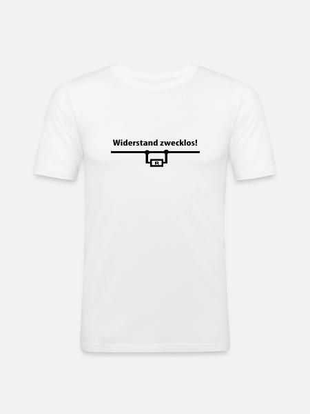 Widerstand Zwecklos - Männer Slim Fit T-Shirt - Weiß