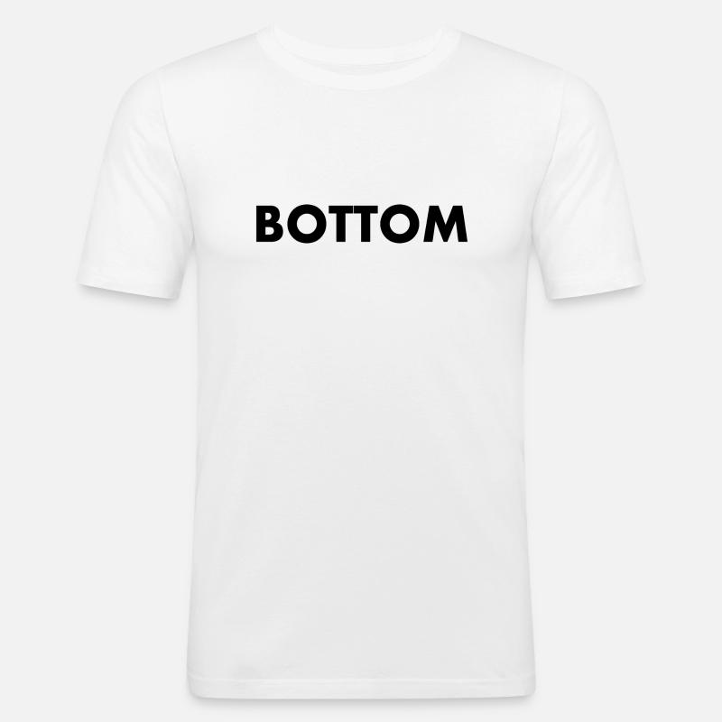 Bottom - Männer Slim Fit T-Shirt - Weiß