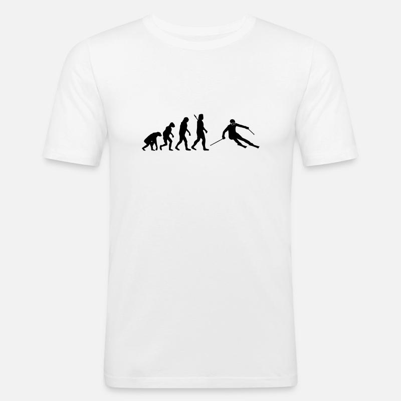 Evolution Alpine Ski - Männer Slim Fit T-Shirt - Weiß