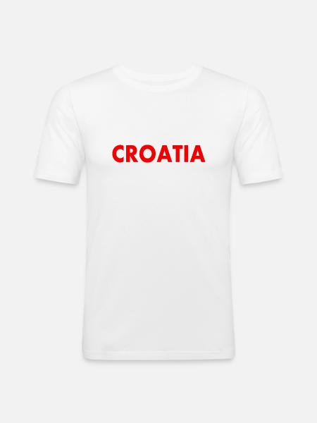 Croatia - Men's Slim Fit T-Shirt - white