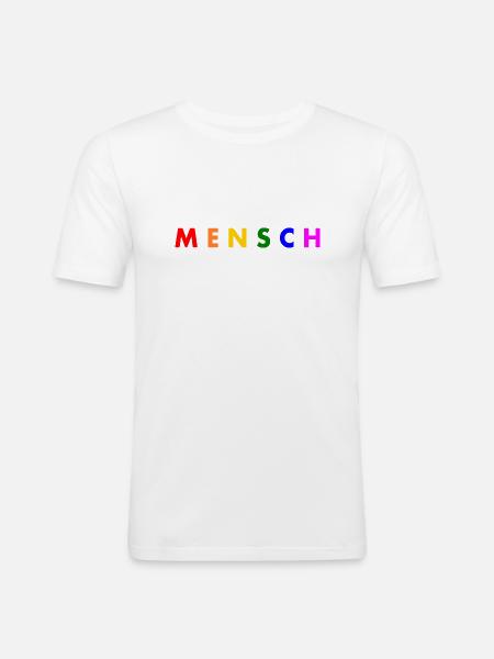 Mensch - Männer Slim Fit T-Shirt - Weiß