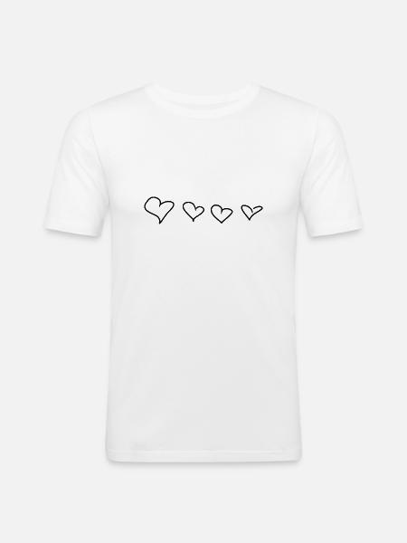 four hearts symbol love - Men's Slim Fit T-Shirt - white