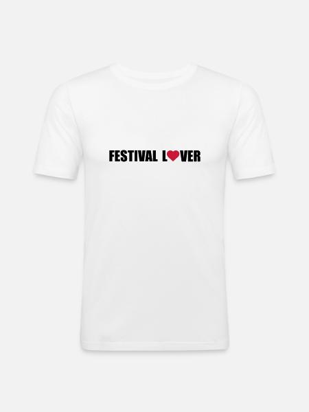 festival lover - Männer Slim Fit T-Shirt - Weiß
