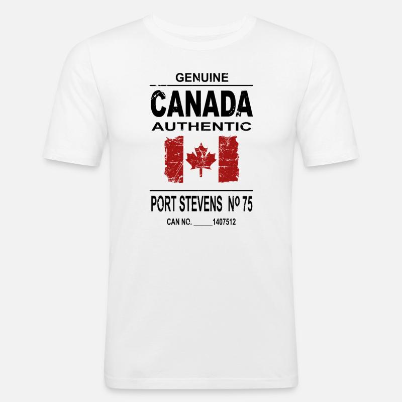 Kanada - Maple Leaf - Canada - Männer Slim Fit T-Shirt - Weiß