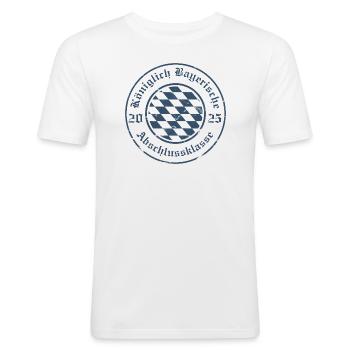 KÖNIGLICH BAYERISCHE ABSCHLUSSKLASSE 2025 - AK25 - Männer Slim Fit T-Shirt - Weiß - Vorne - Nik (191cm)