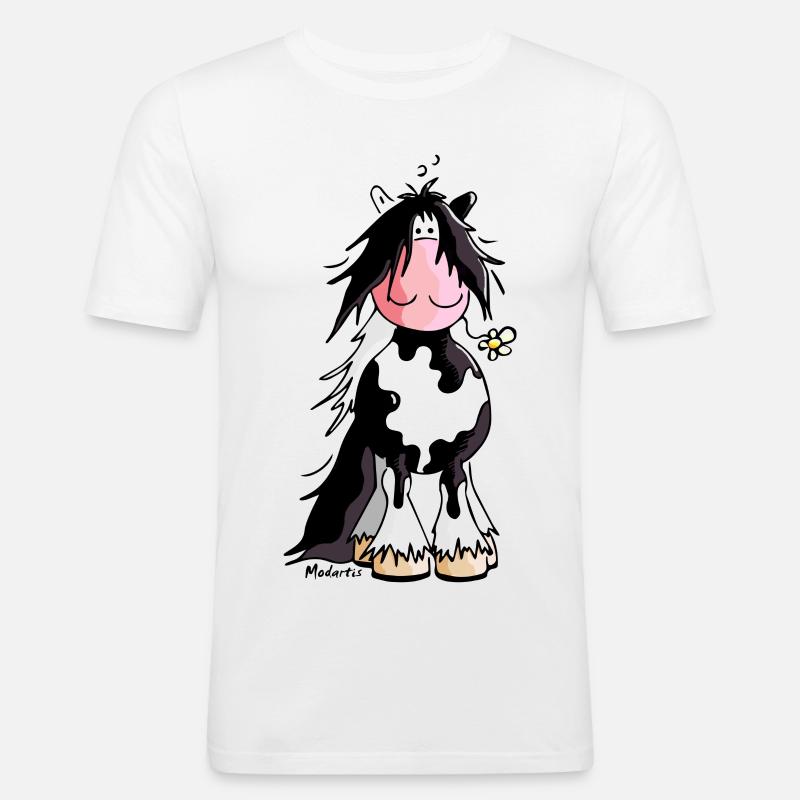 Irish Tinker - Gypsy Cob - Pferd - Männer Slim Fit T-Shirt - Weiß