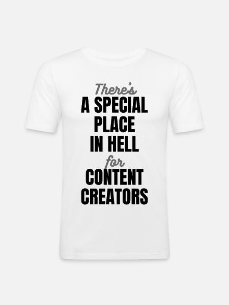 Special Place in Hell - Funny Creator Quote - Dark - Men's Slim Fit T-Shirt - white