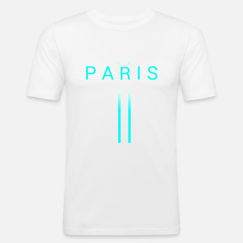 Paris - Männer Slim Fit T-Shirt - Weiß