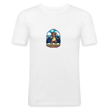 The Bear Saga - HIKE - Men's Slim Fit T-Shirt - white - Front - Nik (191cm)