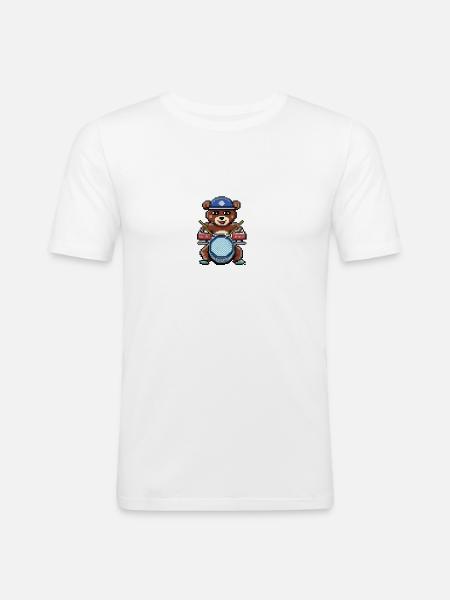 Die Bären-Saga - DRUM - Männer Slim Fit T-Shirt - Weiß