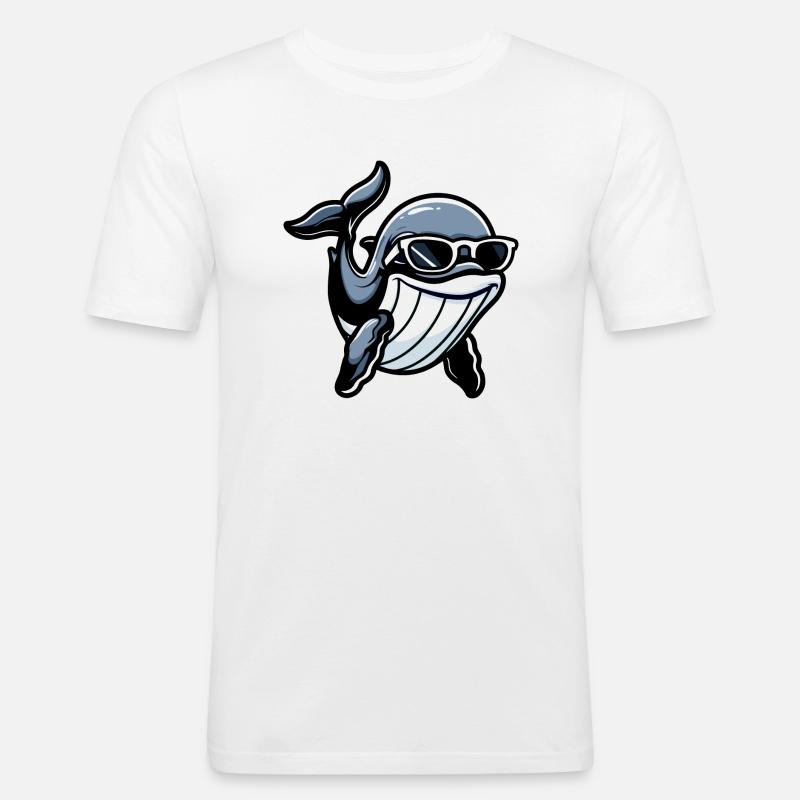 Wal Comic Cool - Männer Slim Fit T-Shirt - Weiß