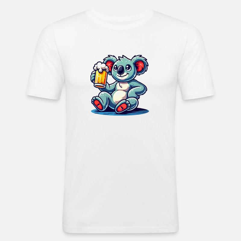 Koala Bear Beer Comic - Men's Slim Fit T-Shirt - white