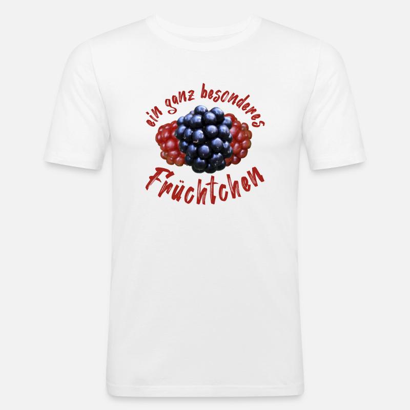 Früchtchen Brombeeren Beeren - Männer Slim Fit T-Shirt - Weiß