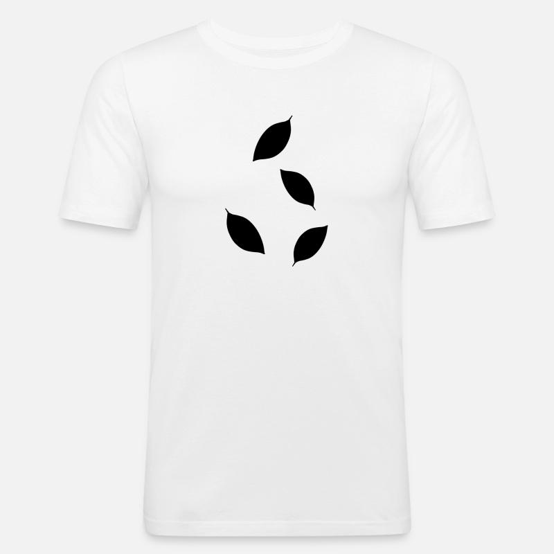 Four Leaves Leaf Icon Pattern - Men's Slim Fit T-Shirt - white