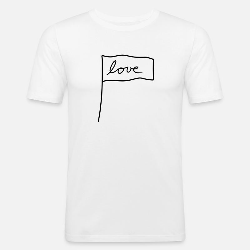 flagge symbol form liebe - Männer Slim Fit T-Shirt - Weiß