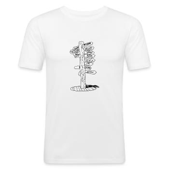 Reisen Urlaub Ausflug Camping - Männer Slim Fit T-Shirt - Weiß - Vorne - Nik (191cm)