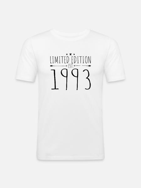 LE est 1993 - Männer Slim Fit T-Shirt - Weiß