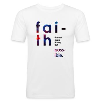 universe - Men's Slim Fit T-Shirt - white - Front - Nik (191cm)