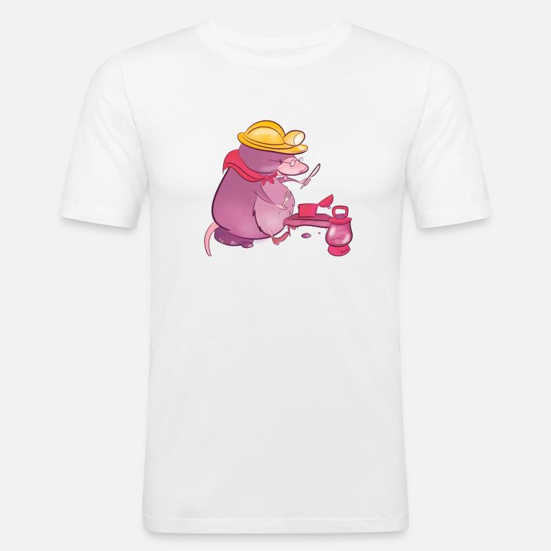 Maulwurf - Männer Slim Fit T-Shirt - Weiß