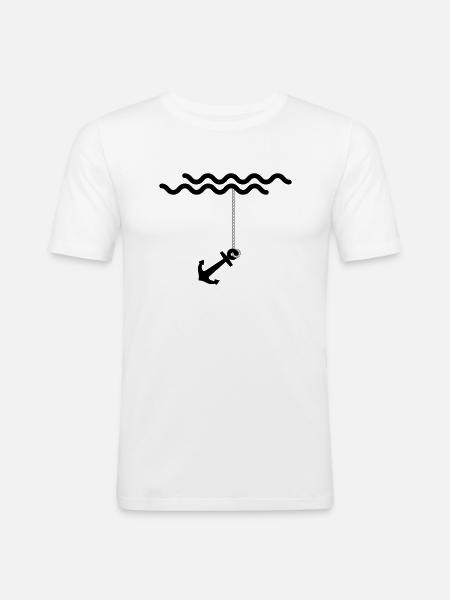 Anker - Männer Slim Fit T-Shirt - Weiß