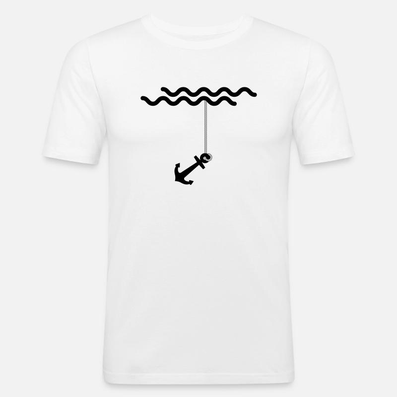 Anker - Männer Slim Fit T-Shirt - Weiß