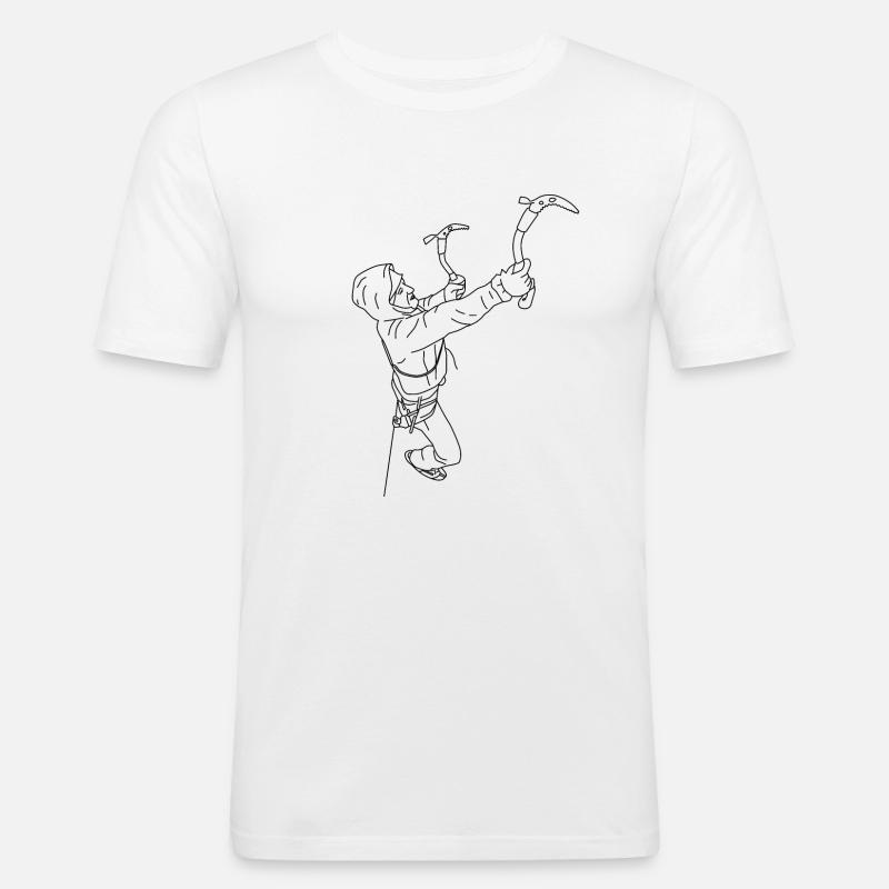 Eisklettern - Männer Slim Fit T-Shirt - Weiß