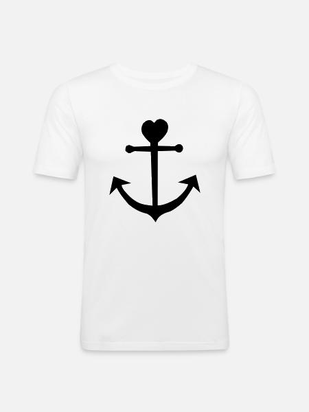 Ancre-Nord-Moin - T-shirt près du corps Homme - blanc