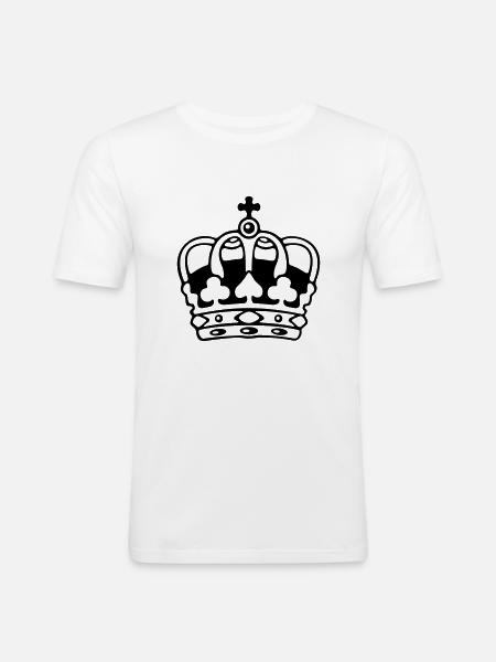 Krone / Crown - Männer Slim Fit T-Shirt - Weiß