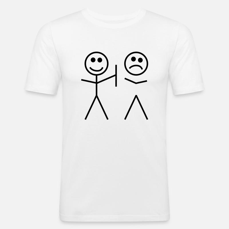 gemeines strichmännchen humor - Männer Slim Fit T-Shirt - Weiß