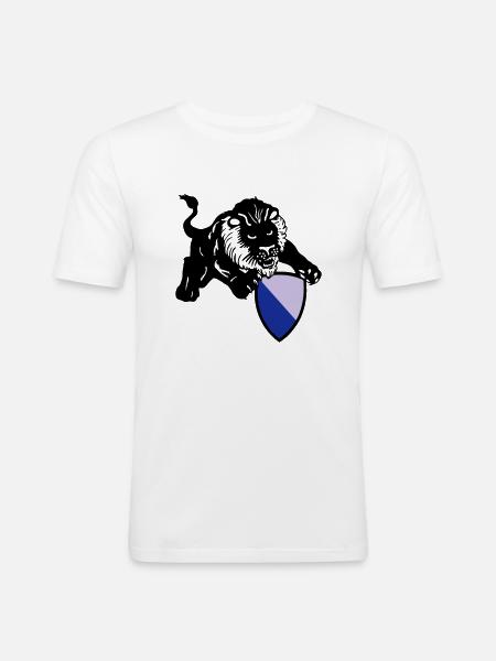 zürich löwe - Männer Slim Fit T-Shirt - Weiß
