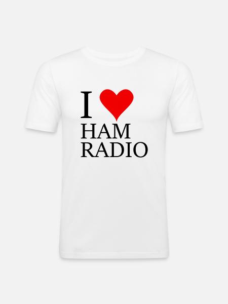 i love ham radio - Men's Slim Fit T-Shirt - white