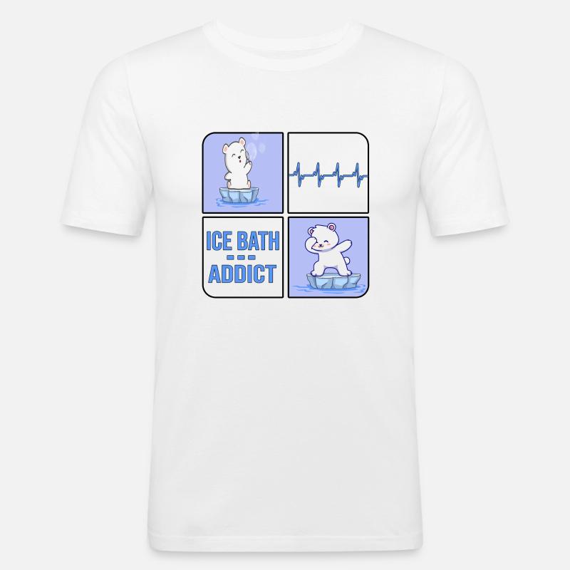 eisbader winterbader eisbär icebath addict - Men's Slim Fit T-Shirt - white