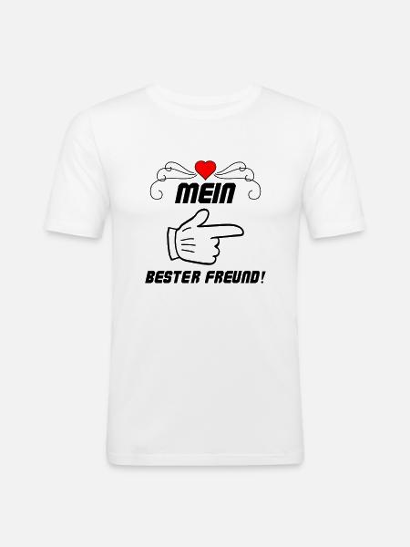 Mein bester Freund - Männer Slim Fit T-Shirt - Weiß