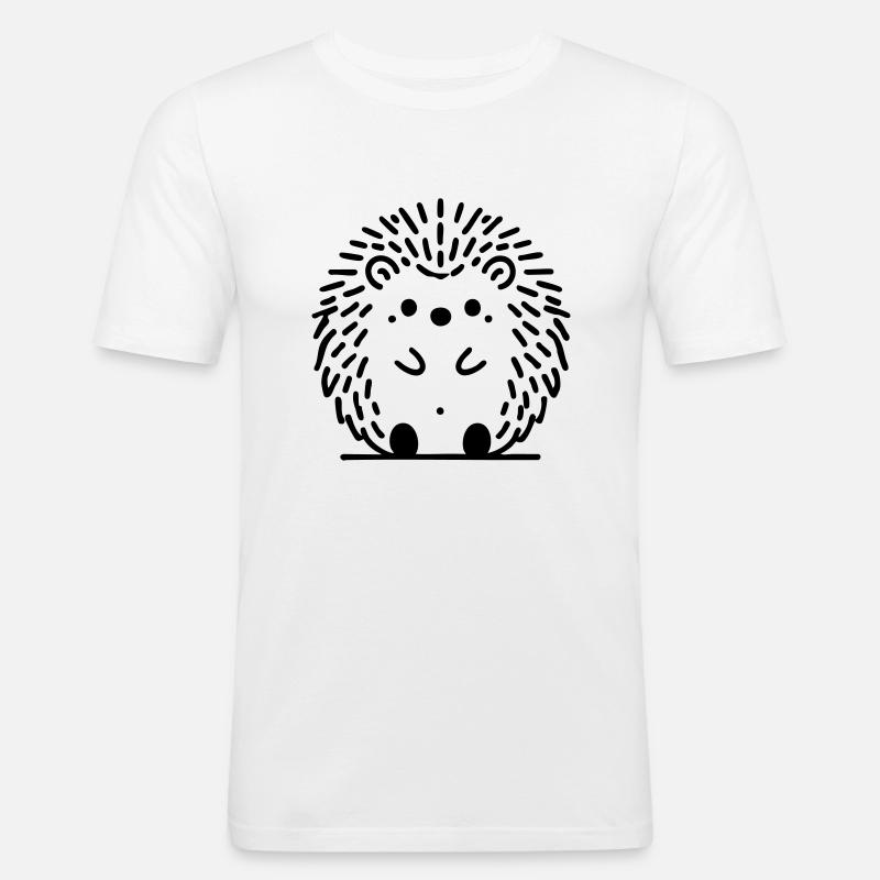 Igel Igelchen Herbst - Männer Slim Fit T-Shirt - Weiß