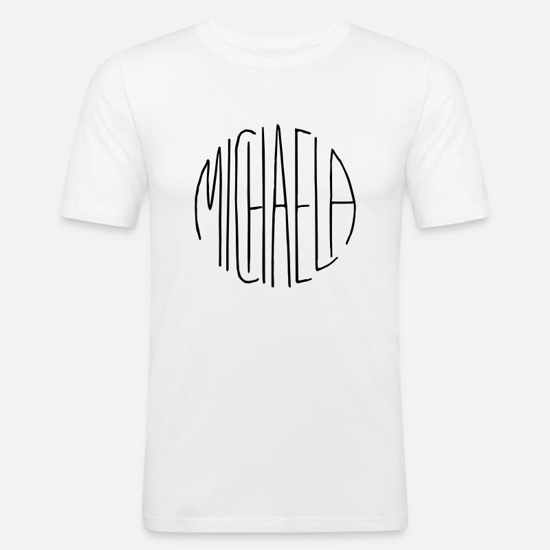 Michaela - Männer Slim Fit T-Shirt - Weiß