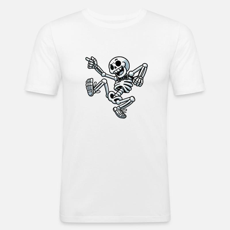 Skull Dancing - Männer Slim Fit T-Shirt - Weiß