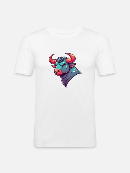 Taurus Cartoon - Men's Slim Fit T-Shirt - white
