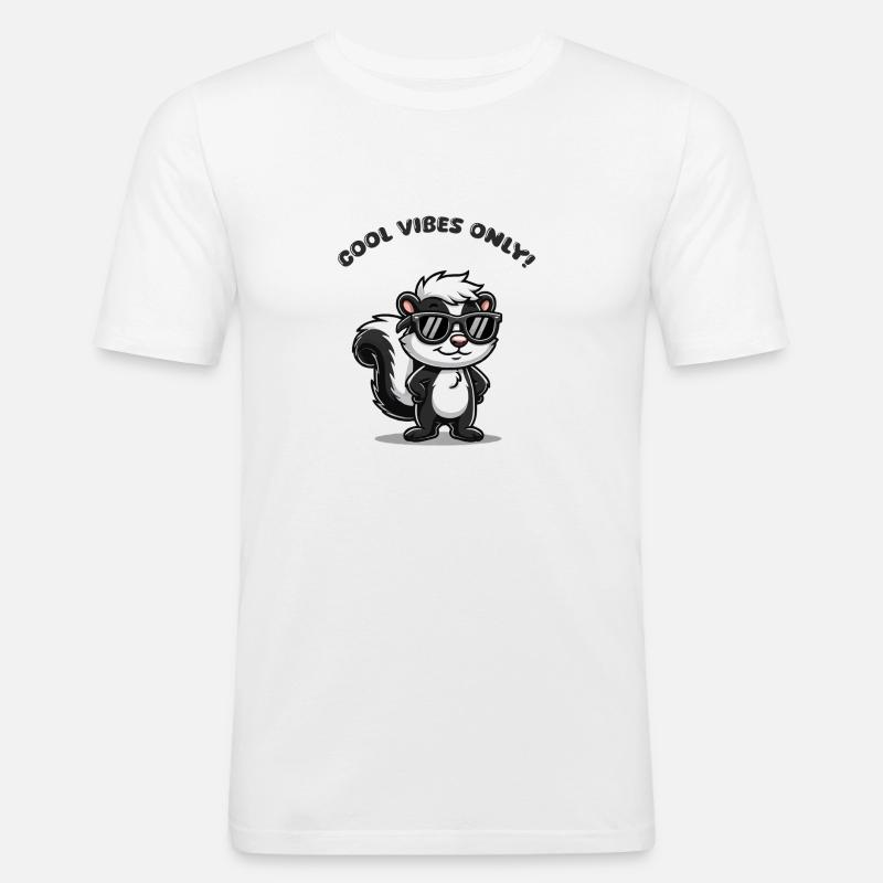 stinktier comic cool - Männer Slim Fit T-Shirt - Weiß