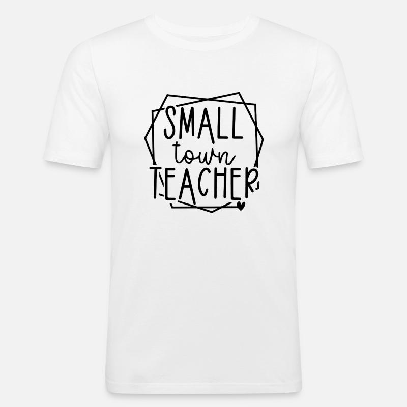 Kleinstadtlehrer Herzgrafik für Pädagogen - Männer Slim Fit T-Shirt - Weiß