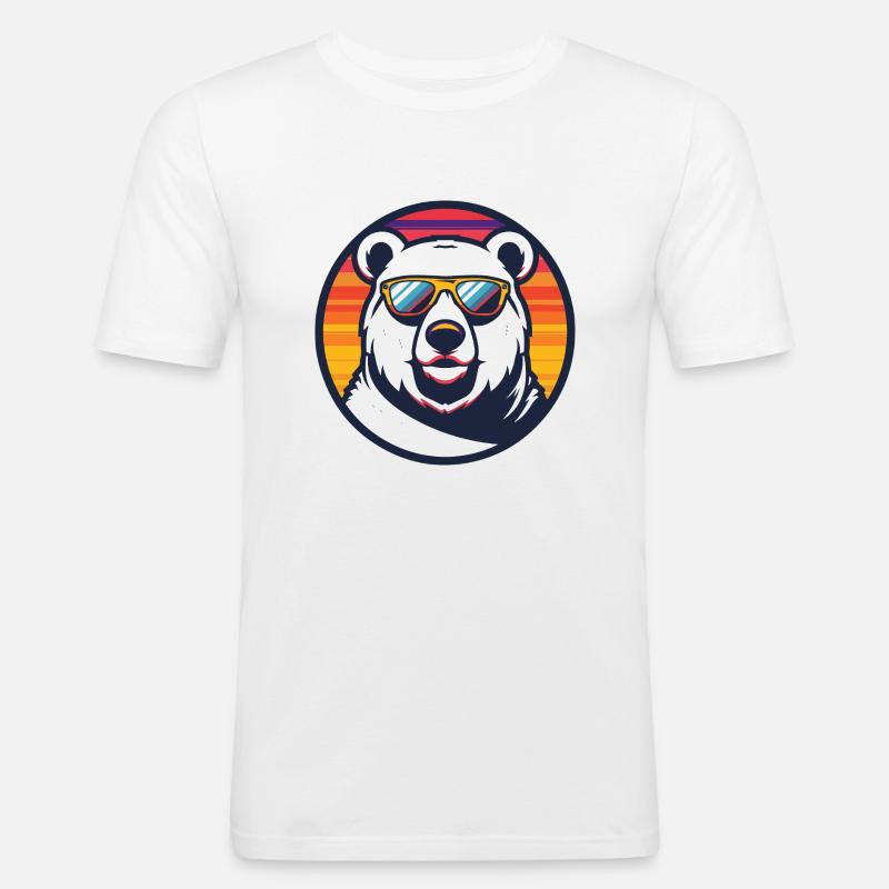 Eisbär Cool Comic - Männer Slim Fit T-Shirt - Weiß