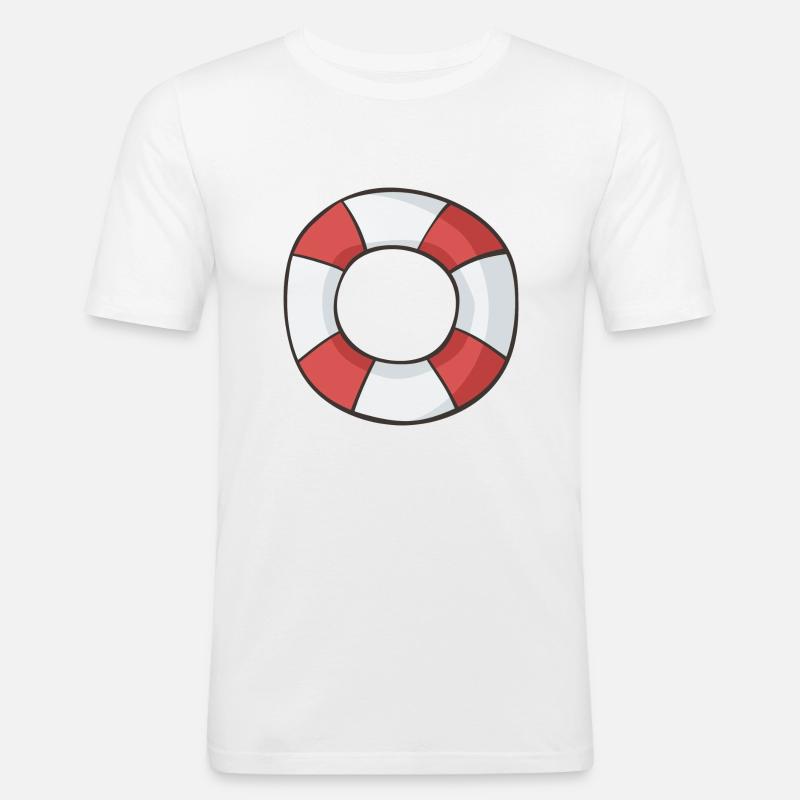 Rettungsring - Männer Slim Fit T-Shirt - Weiß