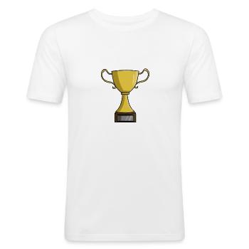 Trophy Illustration - Men's Slim Fit T-Shirt - white - Front - Nik (191cm)