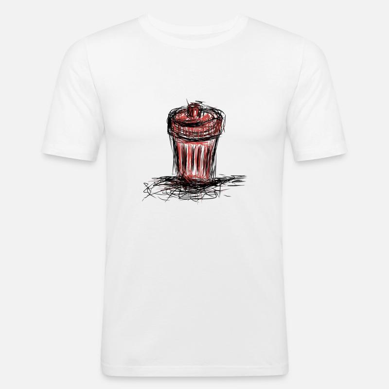 Müll eimer - Männer Slim Fit T-Shirt - Weiß